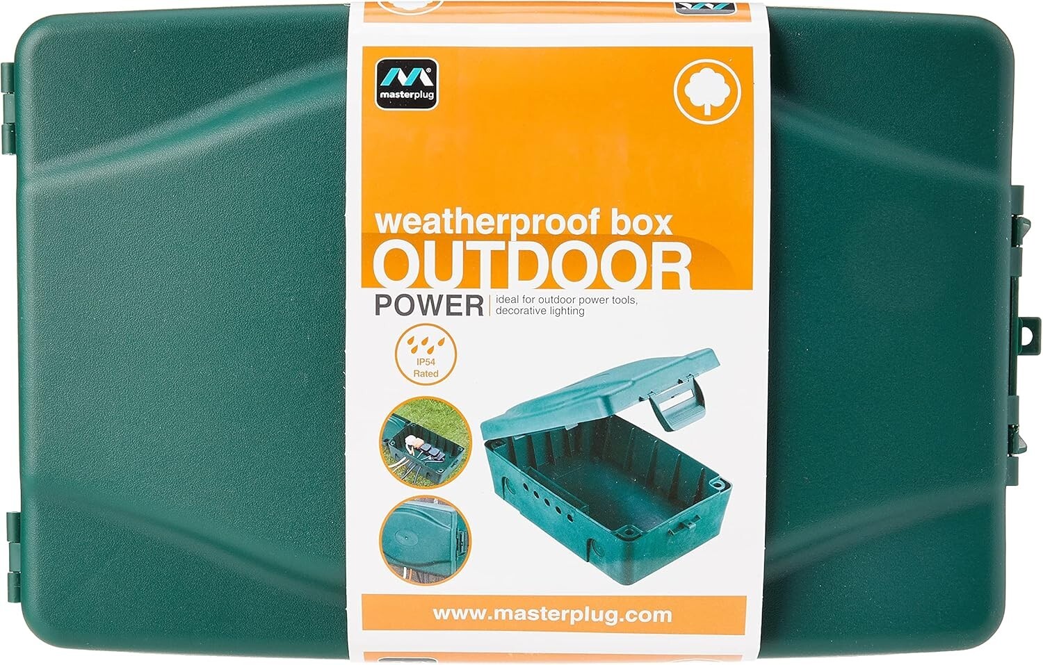 IP54 Weatherproof Enclosure Box for Outdoor Electrical Power Connections – Green