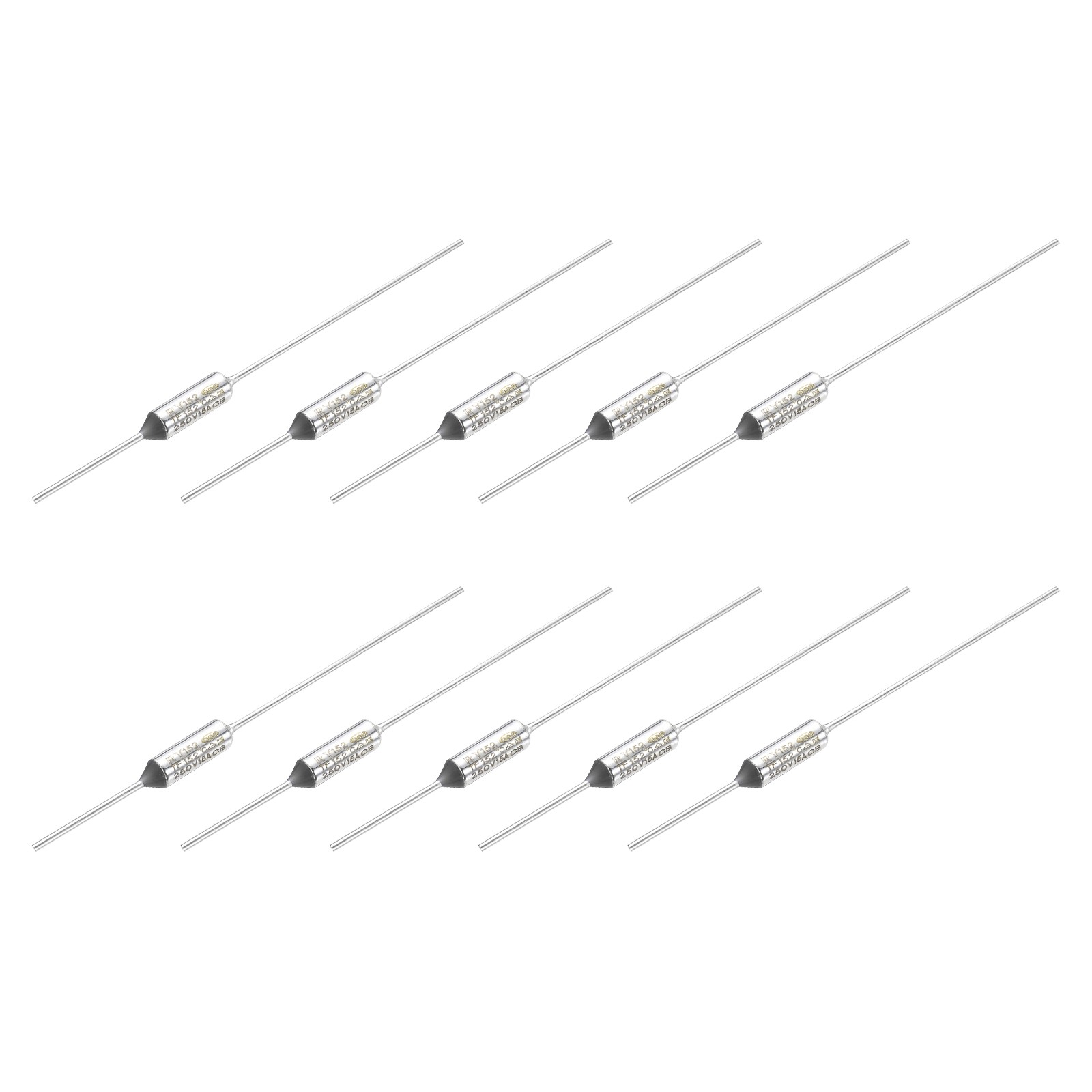 10 Pcs Metal Temperature Thermal Fuse RY152 152 °C 305.6 °F 15A 250V
