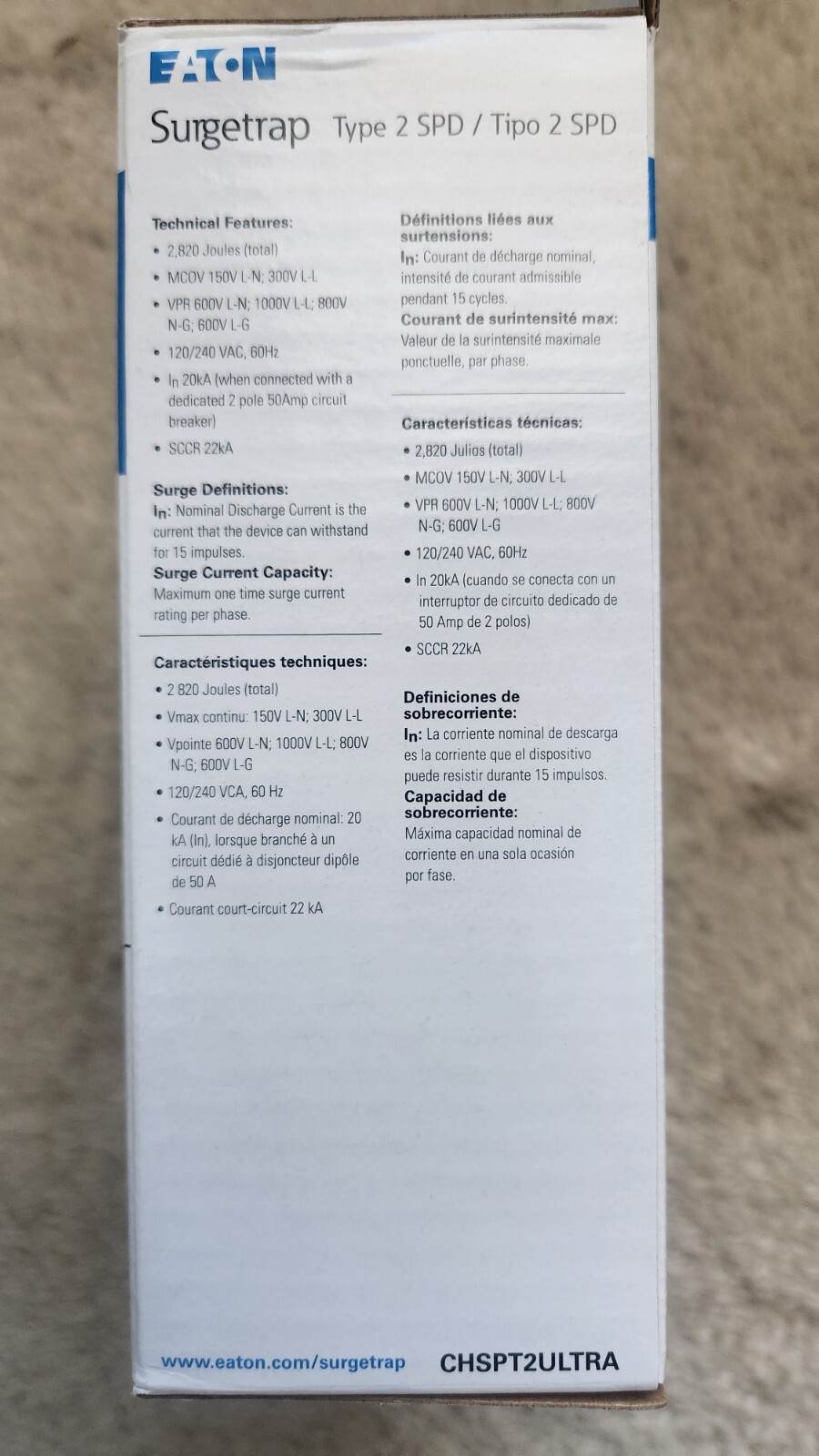 Eaton Whole House Surge Protector-CHSPT2ULTRA
