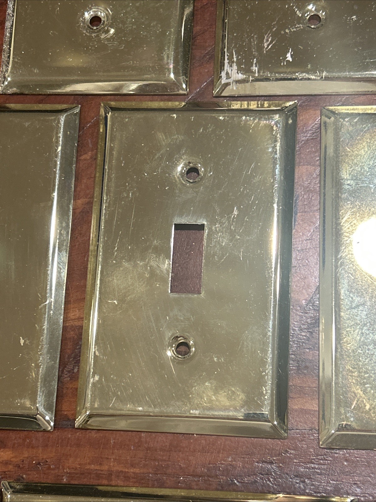 Vintage Brass Wall Plate Cover Lot 14 pcs Satin & Polished Outlet Switch Bulk