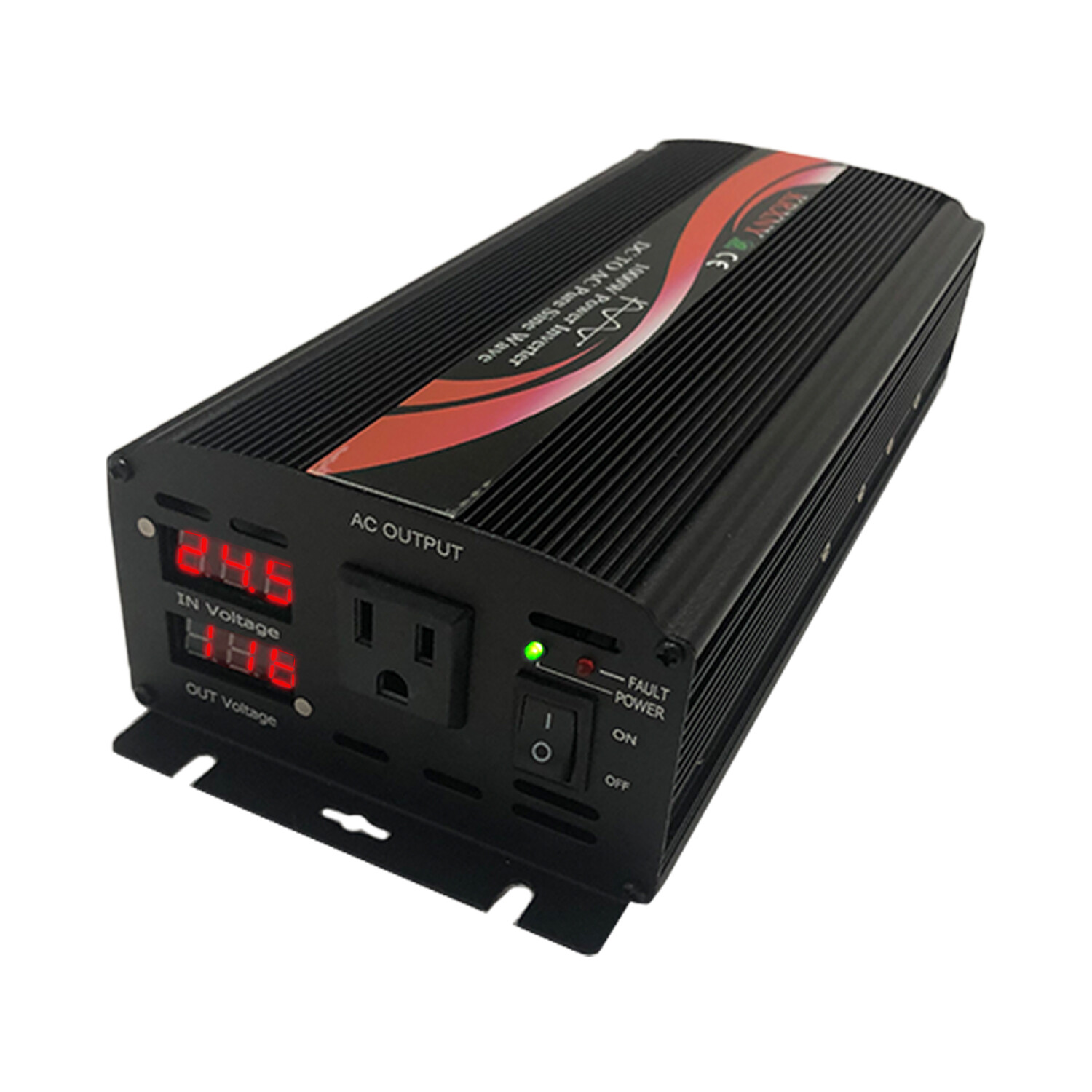 Car Power Inverter 1000W Pure Sine Wave 24V DC to 120V AC for RV/Solar US Stock