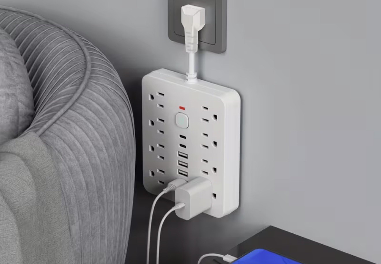 14 in 1 Power Strip Surge Protector 8 Outlets 4 USB 2 Type C Multi Plug NEW