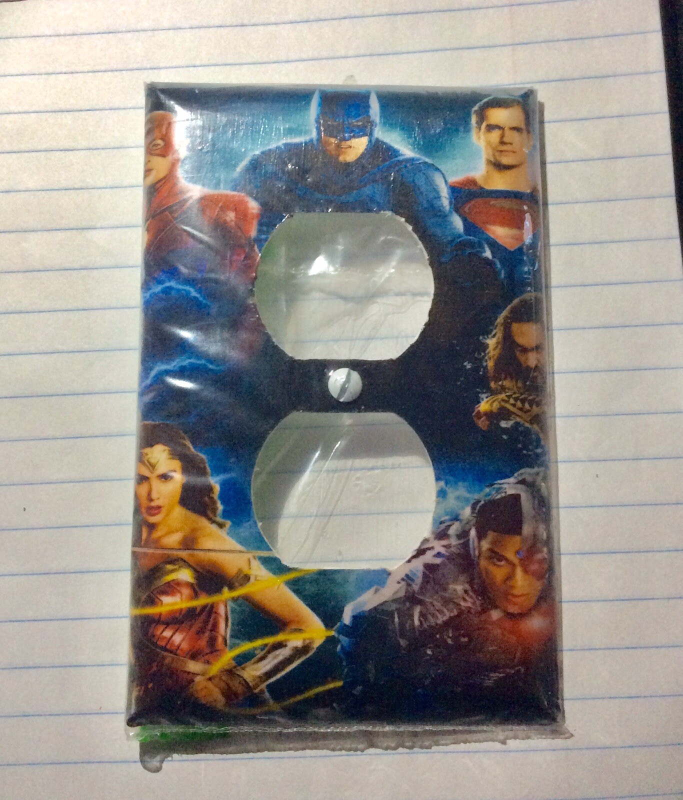 Custom Handmade Justice League Movie Electric Outlet Cover