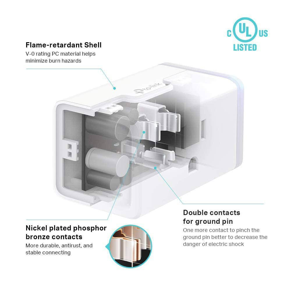 15 Amp Mini Smart Plug Outlet with Timer – White (Pack of 2)