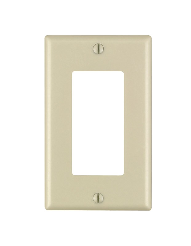 Leviton 80401-IMP Decora Ivory 1-Gang Rectangle GFCI/Rocker Wall Plate