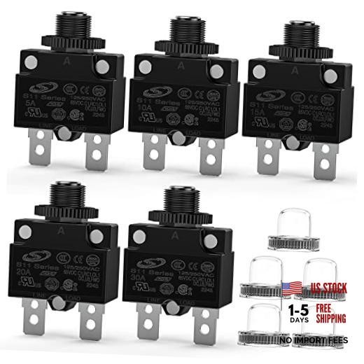 5PCS Thermal Circuit Breaker 5A 10A 15A 20A 30A 125/250V 5/10/15/20/30Amp-5Pcs