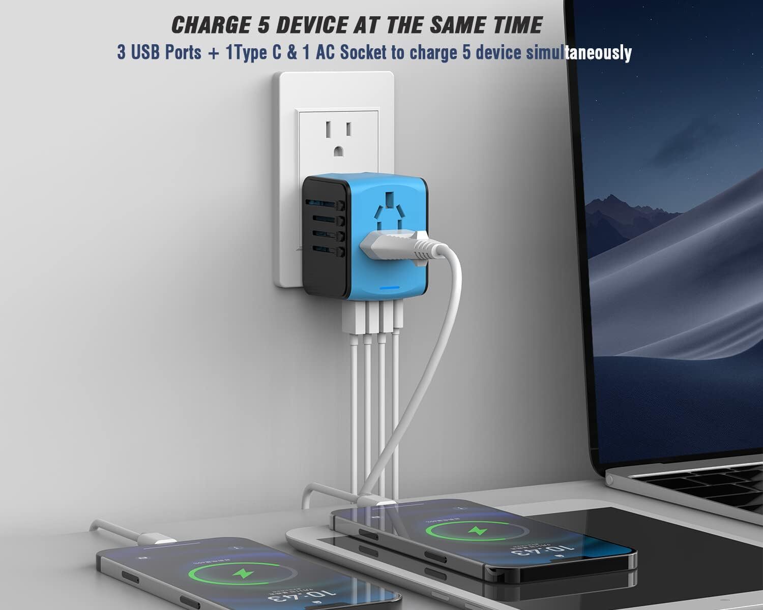 Universal Travel Adapter Converter International USB Wall Charger AC Power Plug
