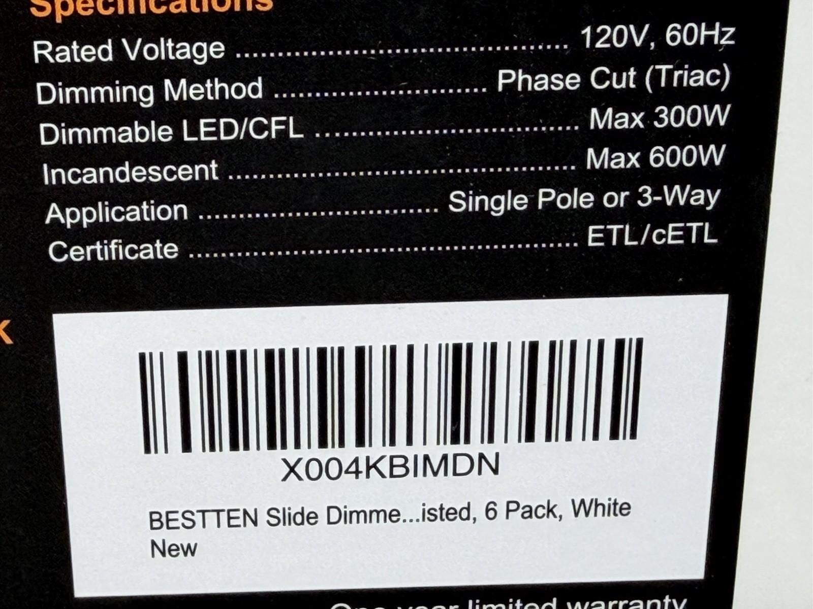 6 Pack Dimmer Light Switch, LED Dimmer Switch, Single-Pole or 3-Way,
