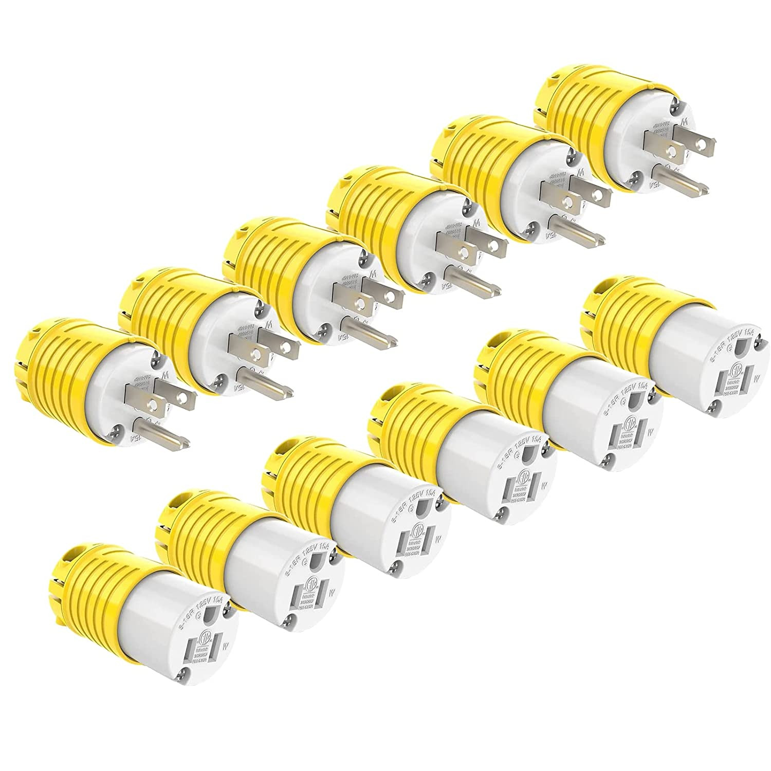 Extension Cord Ends Male and Female Plug 15 Amp 125 Volt Heavy Duty Replacement