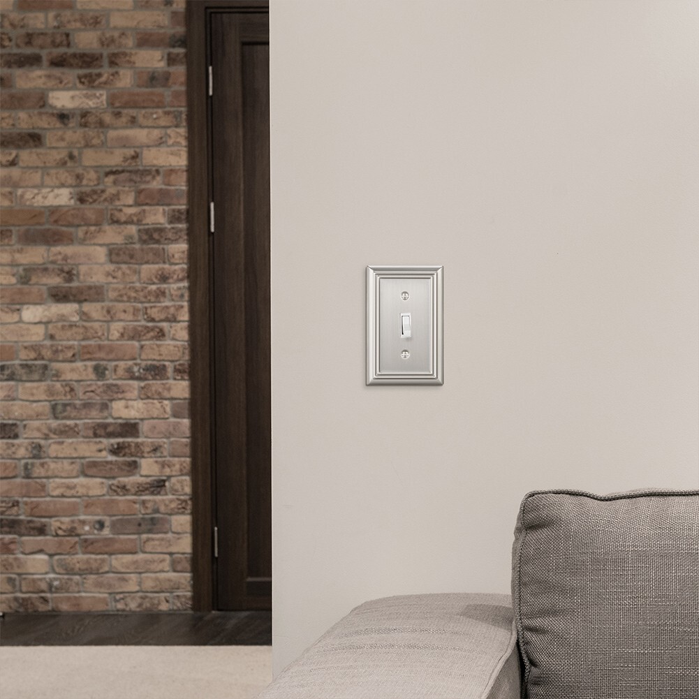DEWENWILS 4-Pack Toggle Wall Plates, Brushed Nickel Light Switch Cover, Metal，