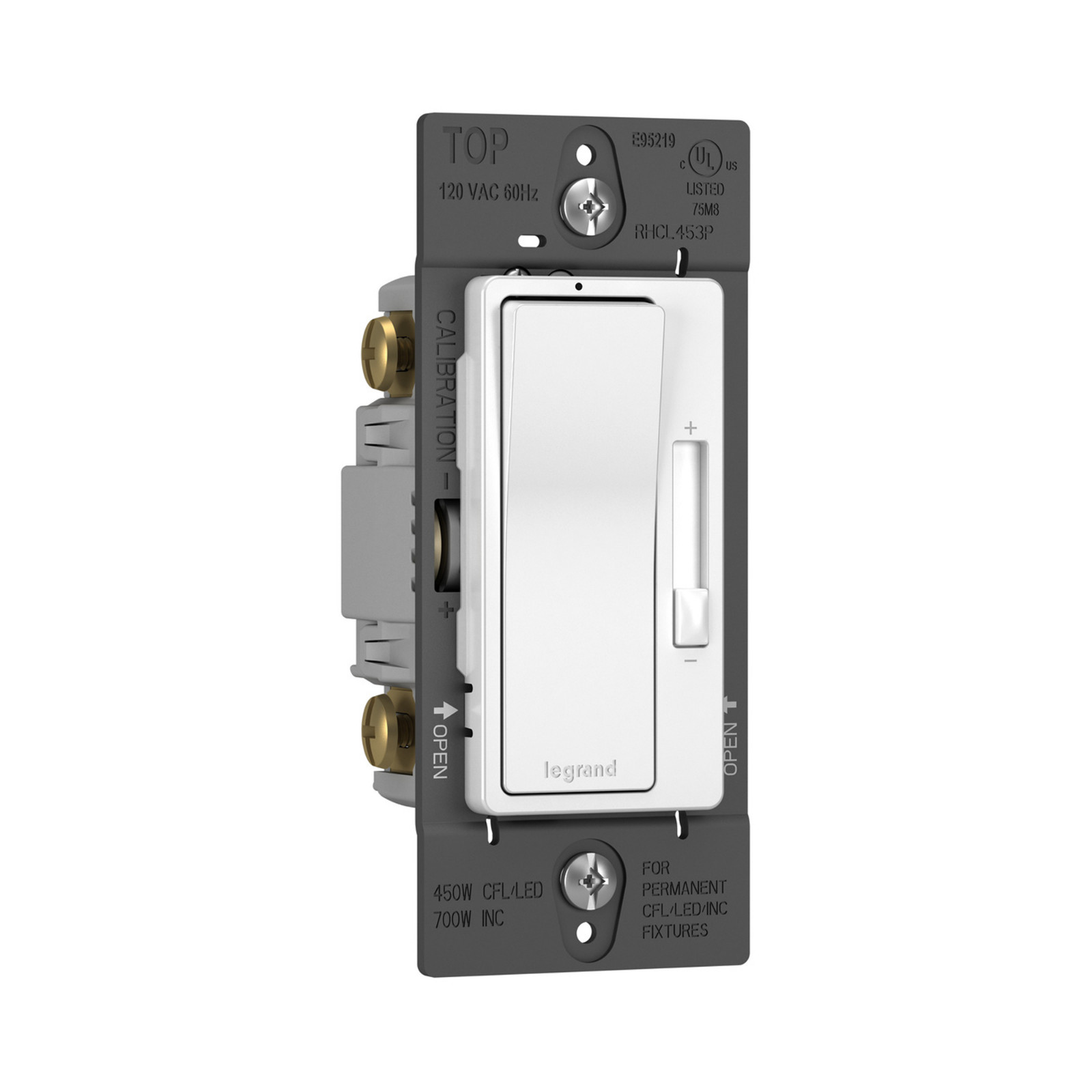 Legrand Wattstopper RHCL453PW radiant® CFL/LED Dimmer White Single Pole 3-Way