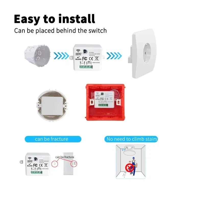 Wireless Remote Control Wall Light Switch for Ceiling Lights Fans 30M Range