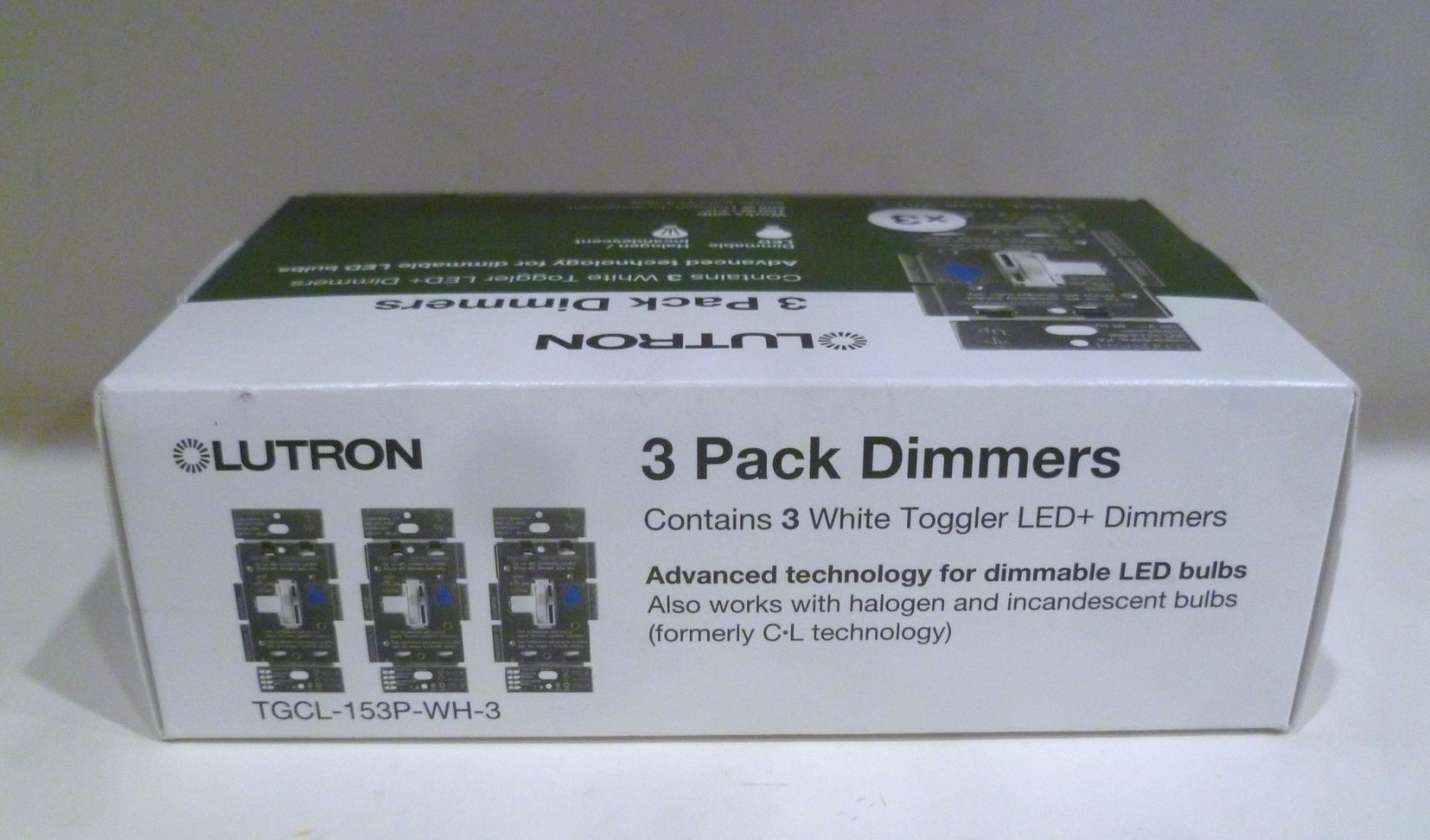 Lutron LED+ Dimmer Switch for Dimmable LED Bulbs TGCL-153P-WH-3 (3pk)