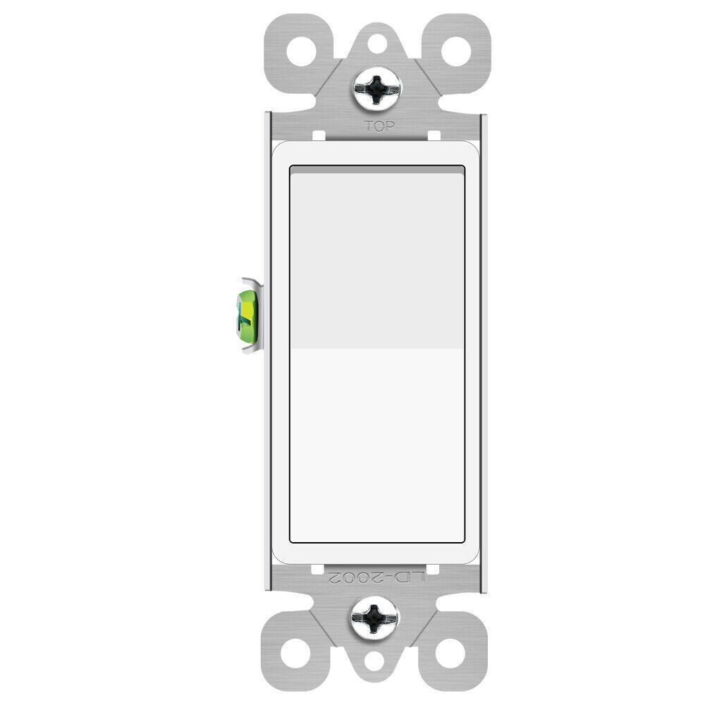 3 Way Decora Light Switch 15Amp 120/277V AC White Rocker Paddle Wall UL 8Pack
