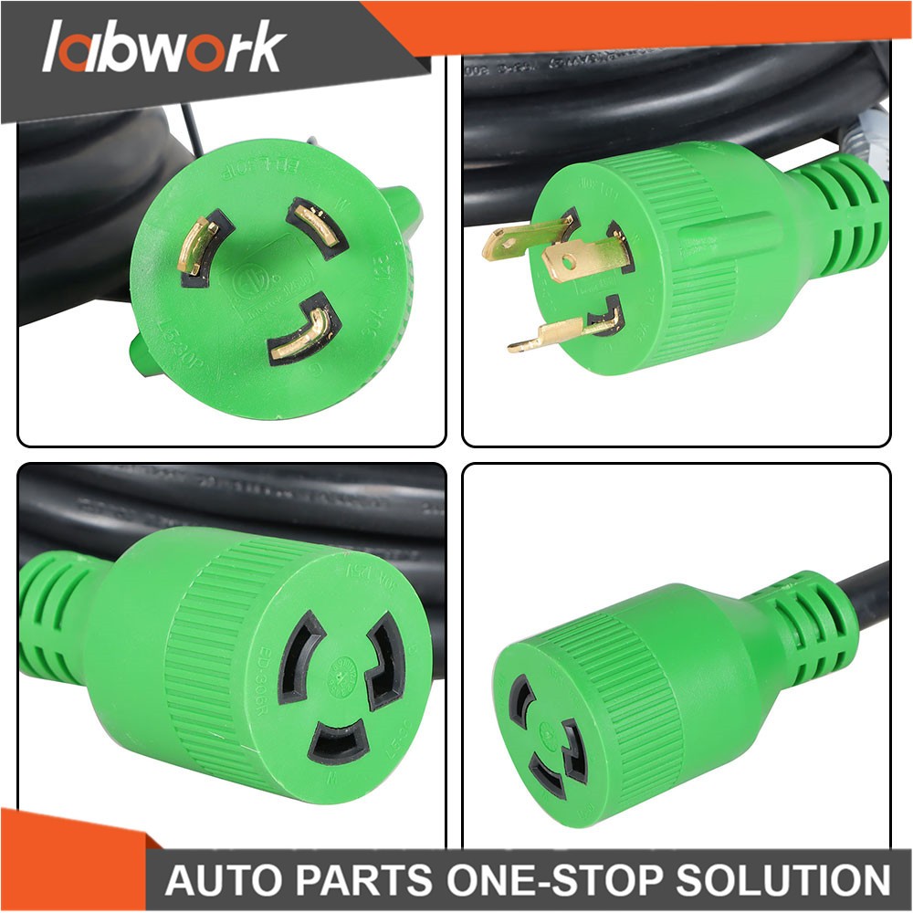 Labwork Generator Extension Cord 3 Prong 30 Amp 15FT NEMA L5-30P/L5-30R 125V