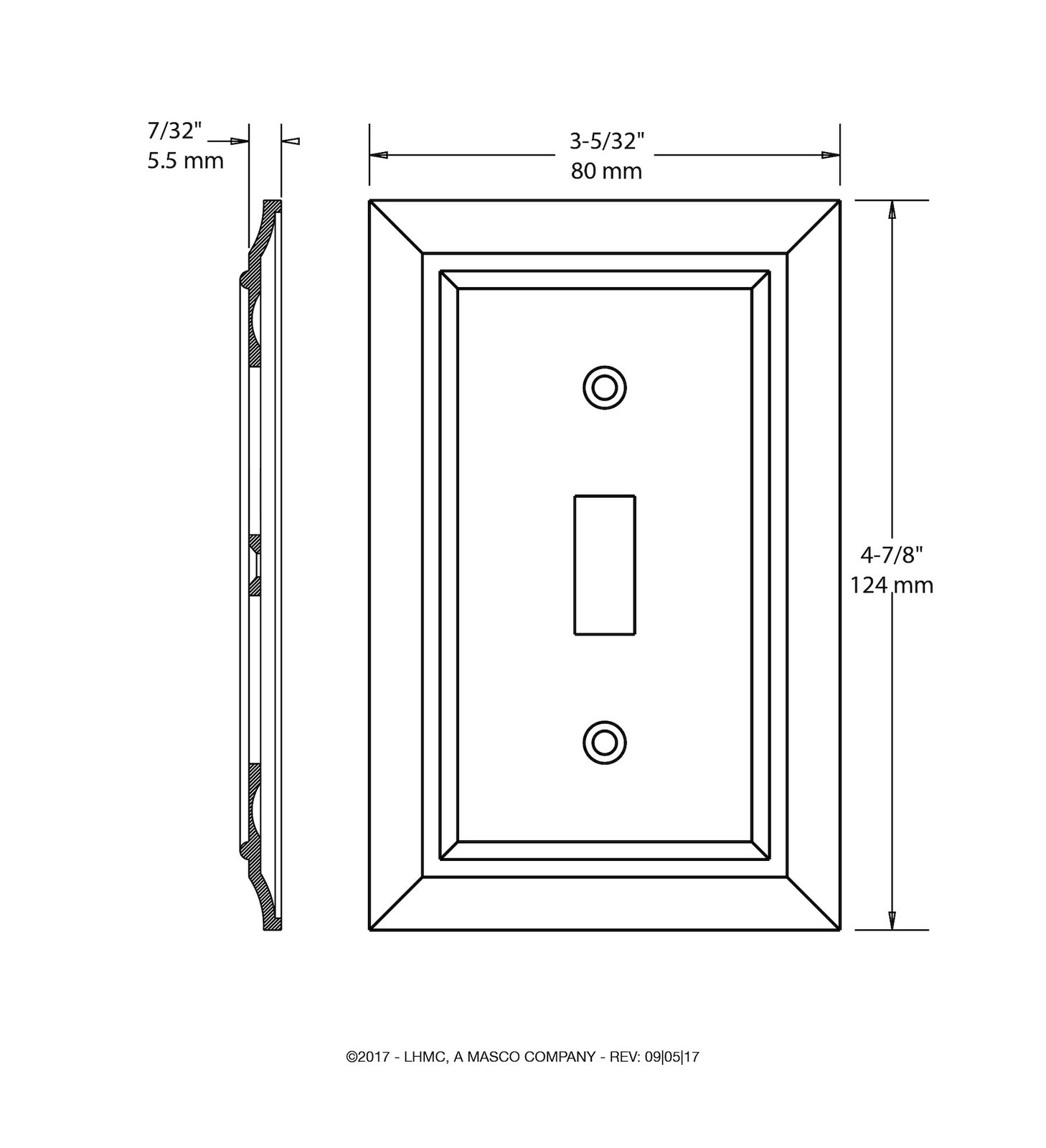 Matte Black Single Switch Wall Plate Traditional American Design Durable Zinc