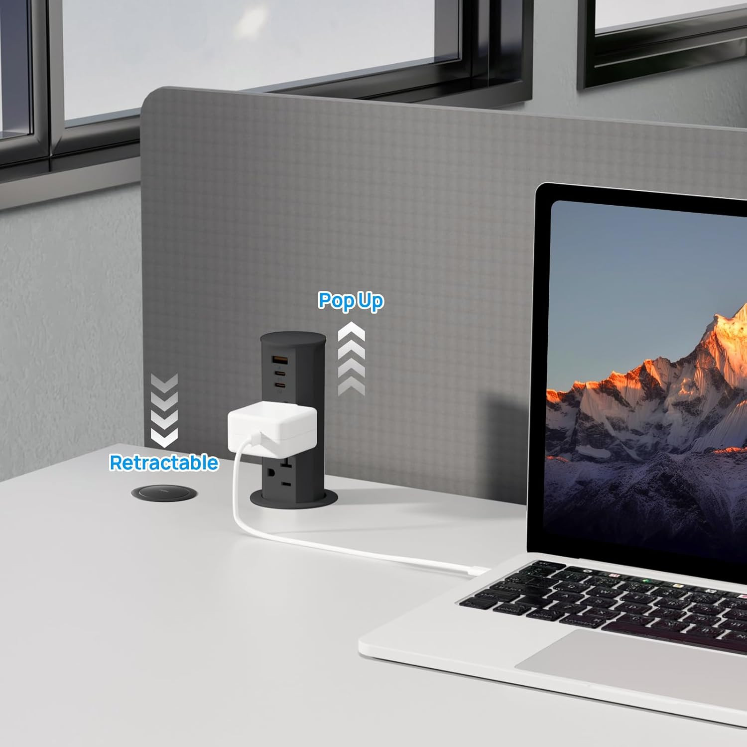 20 Amp 2 Inch Pop up Outlet for Countertop with PD20W USB Ports,Pop up Socket wi