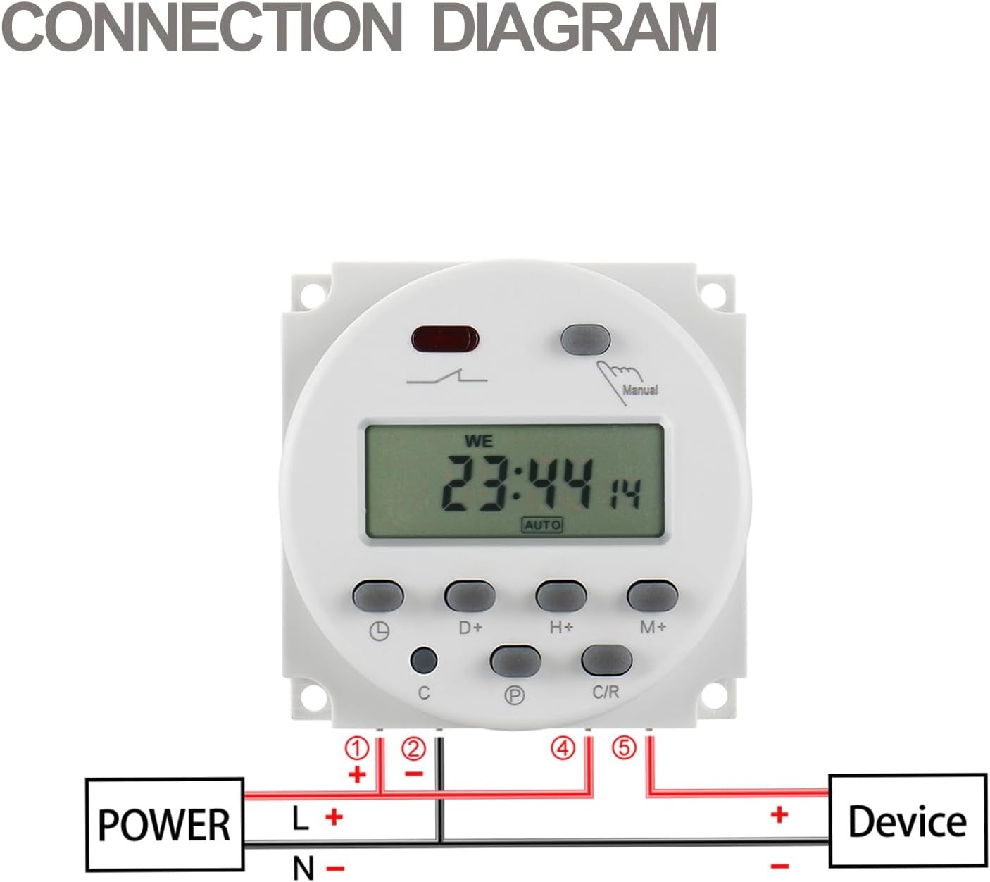 Time Switch Relay,Digital LCD Programmable Timer,12V DC/AC Input,200-250V 16A Ou