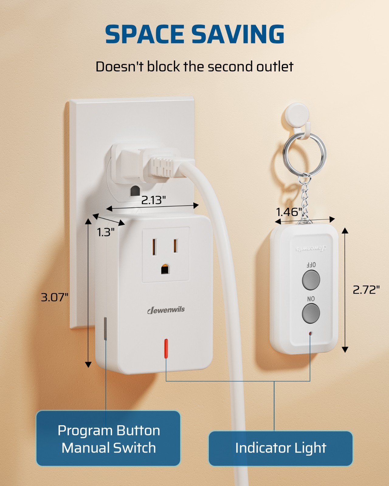 DEWENWILS Remote Control Outlet 100 ft RF Range Wireless Remote On Off Switch