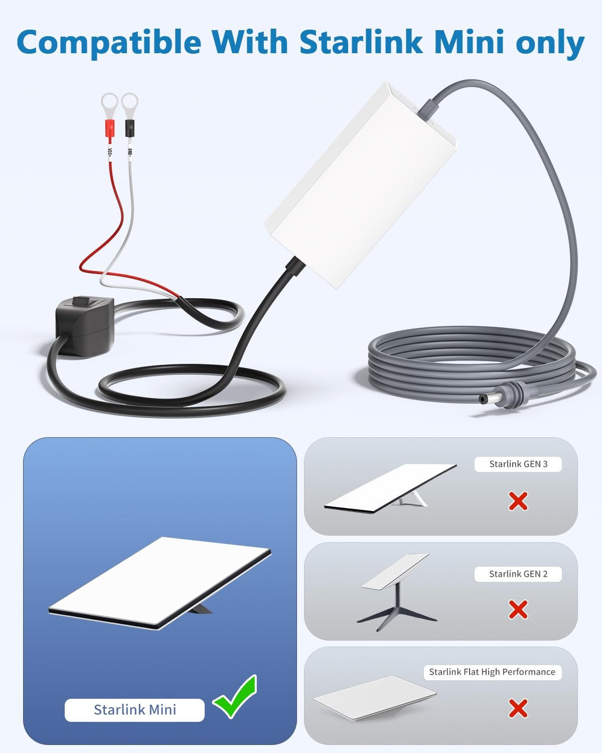 12V to 30V Step Up Converter 2A 12V-24V 30V Power Adapter for Starlink Mini