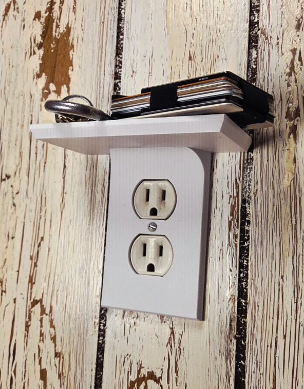 Outlet Shelf White SANUS Outlet Cover With A Shelf