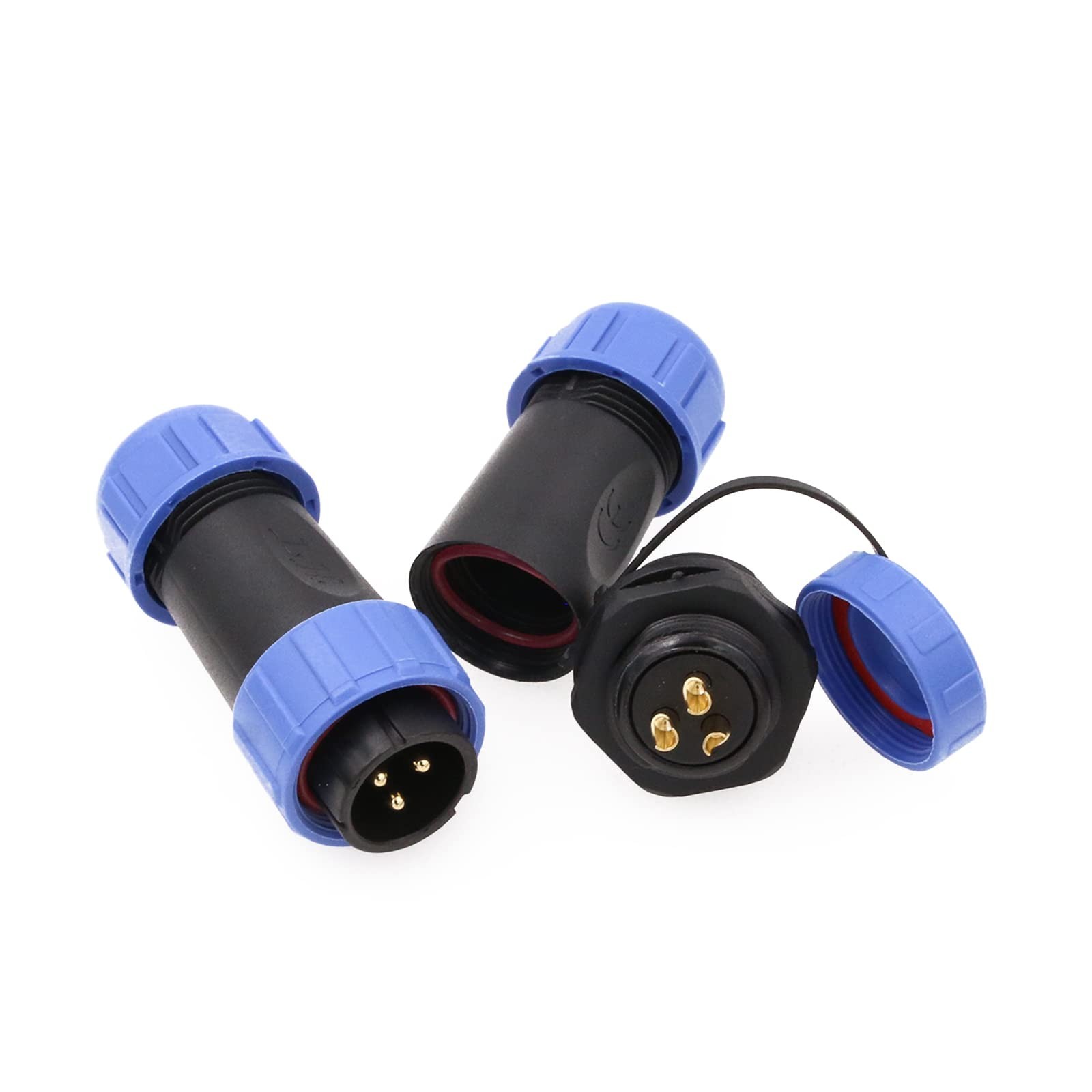 SP21 3 Pin Waterproof Connector Power Cable Plug Socket 30A 500V AC DC Signal…