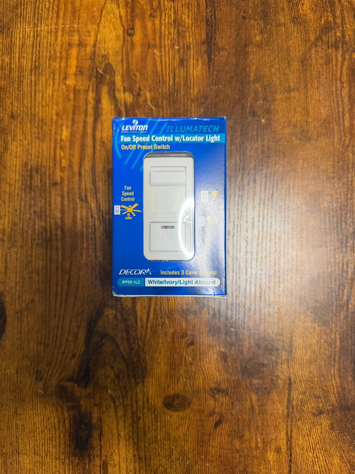 Leviton IPF05-1LZ 5A FanSpeed Control/Locator Light Switch,White *READ*
