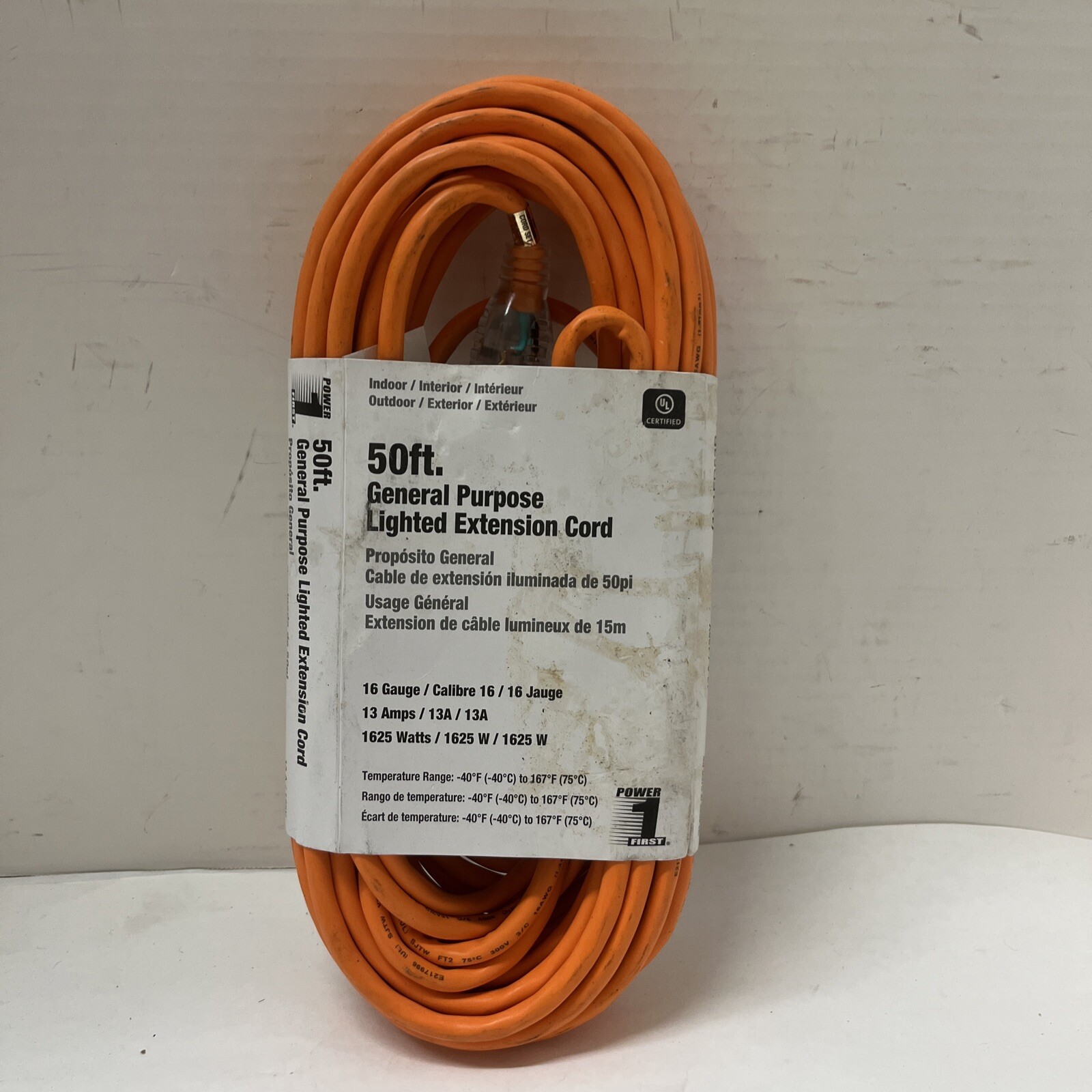 Power First 50ft. General Purpose Lighted Extension Cord, 16 Gauge