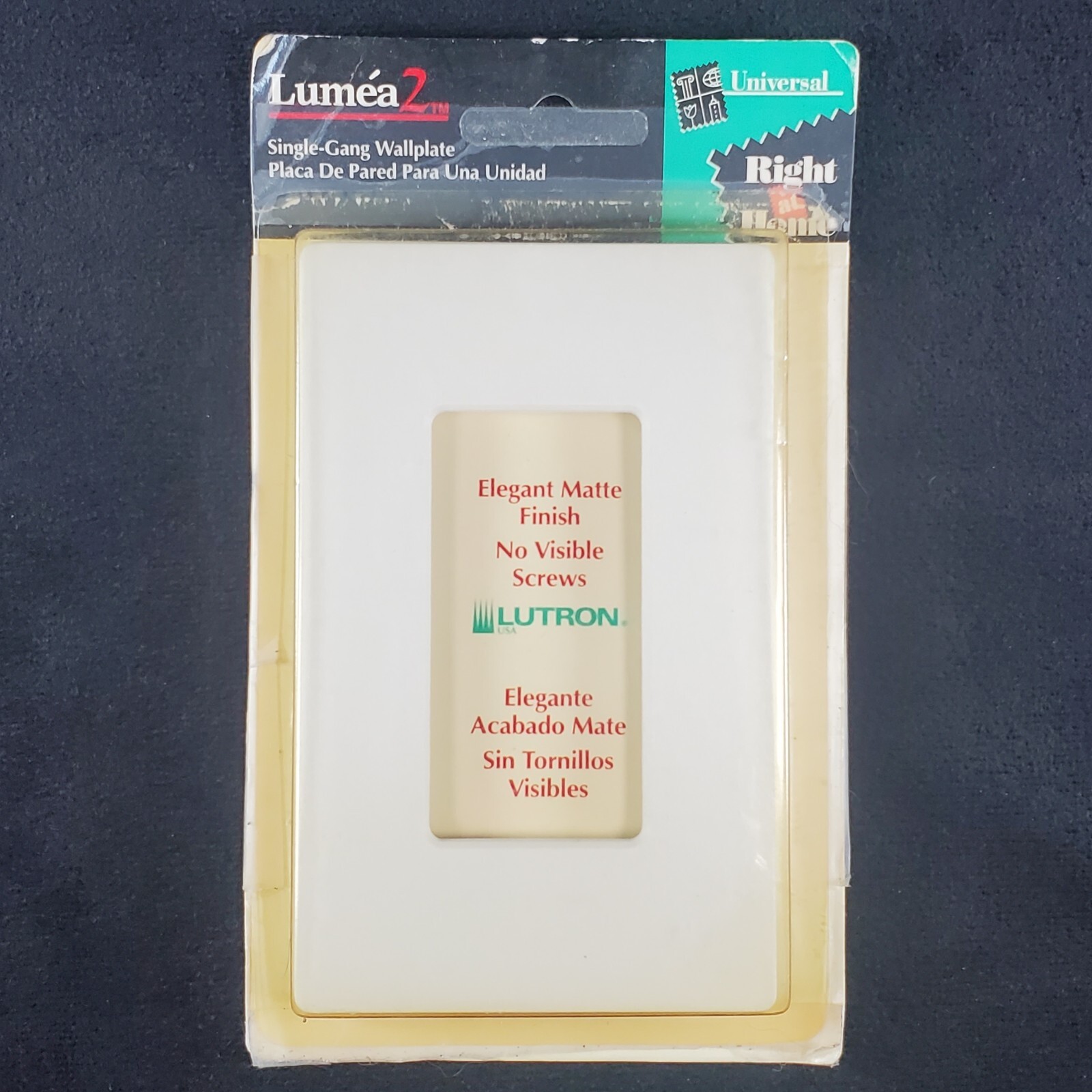 Lutron Lumea 2 Single-Gang Wallplate True White Matte Finish Hidden Screws