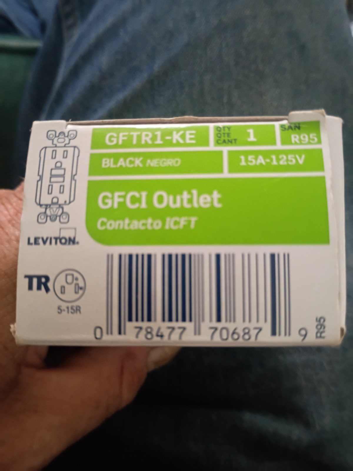 Leviton GFTR1-BK (BLACK) GFCI Outlet 15A 125V Tamper Resistant