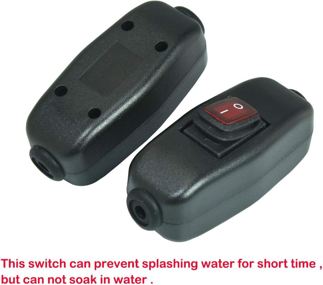 2 Pack Red LED Rocker Switch Waterproof 250V 6A DPST for Outdoor Use