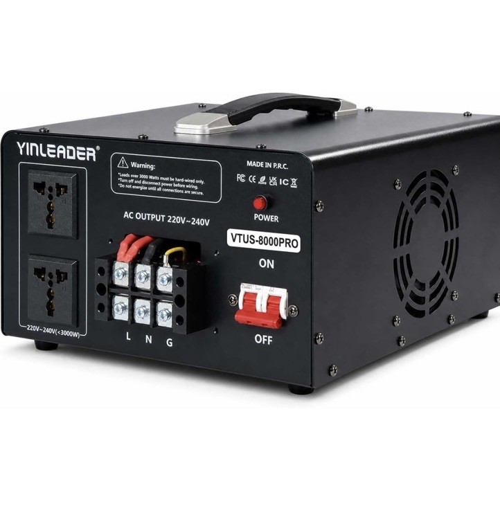 8000W PRO Step Up Transformer, 110V/120V to 220V/240V Voltage Converter