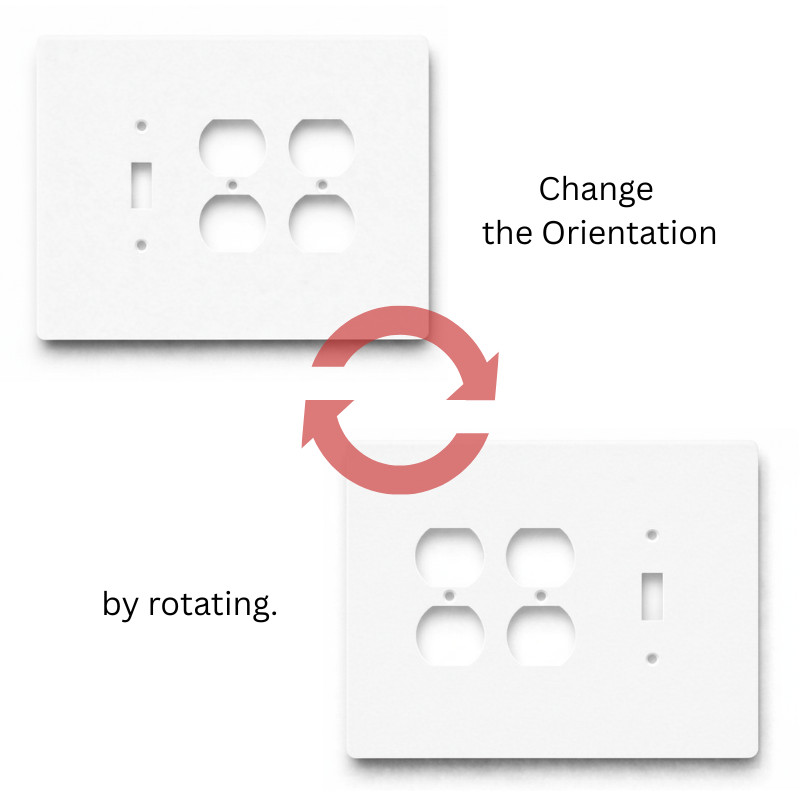 Oversize Combination Wall Plate Toggle Switch + Duplex Cover 6×8 Jumbo 3-Gang