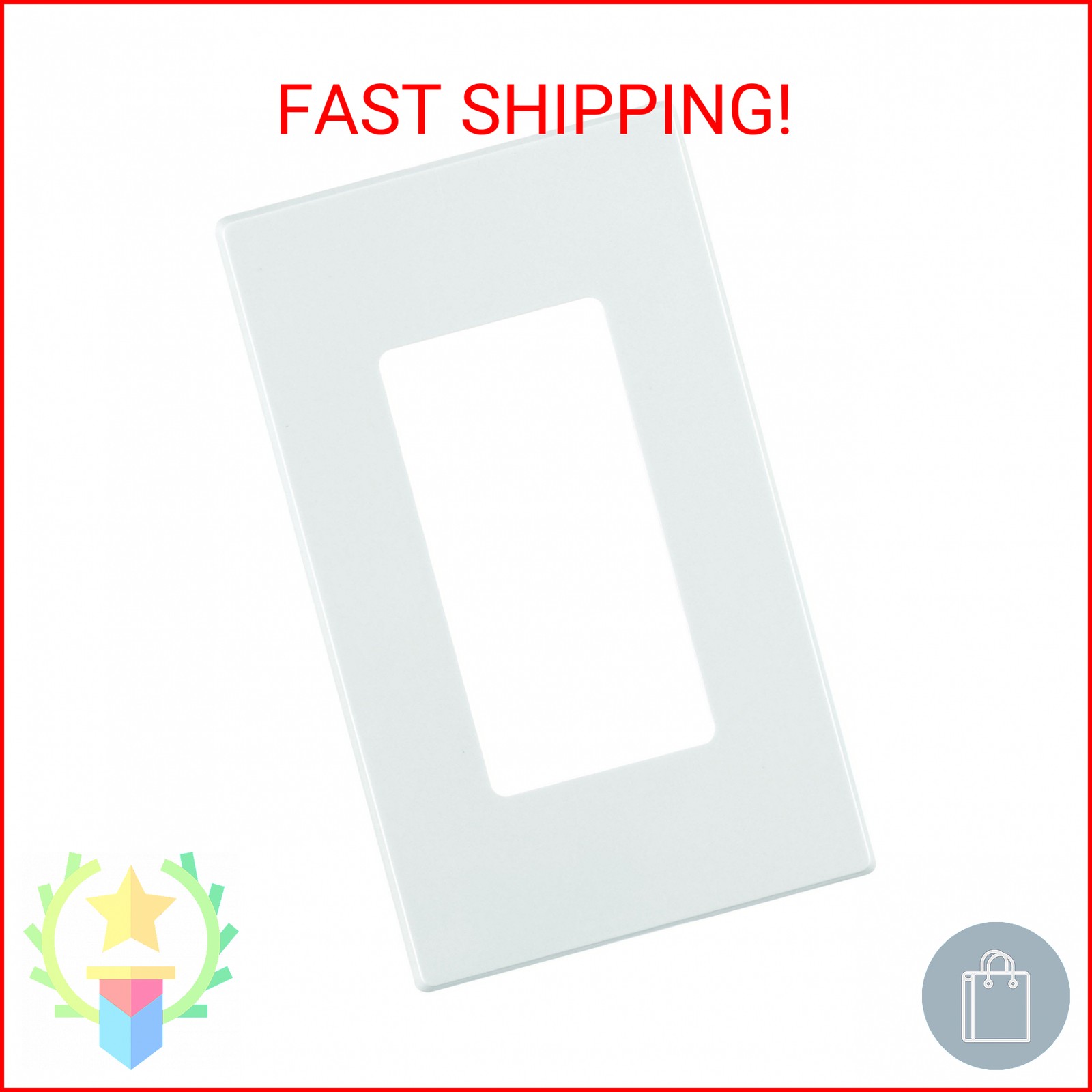 Leviton 1-Gang Decora Plus Screwless Wall Plate, 80301-SW, White