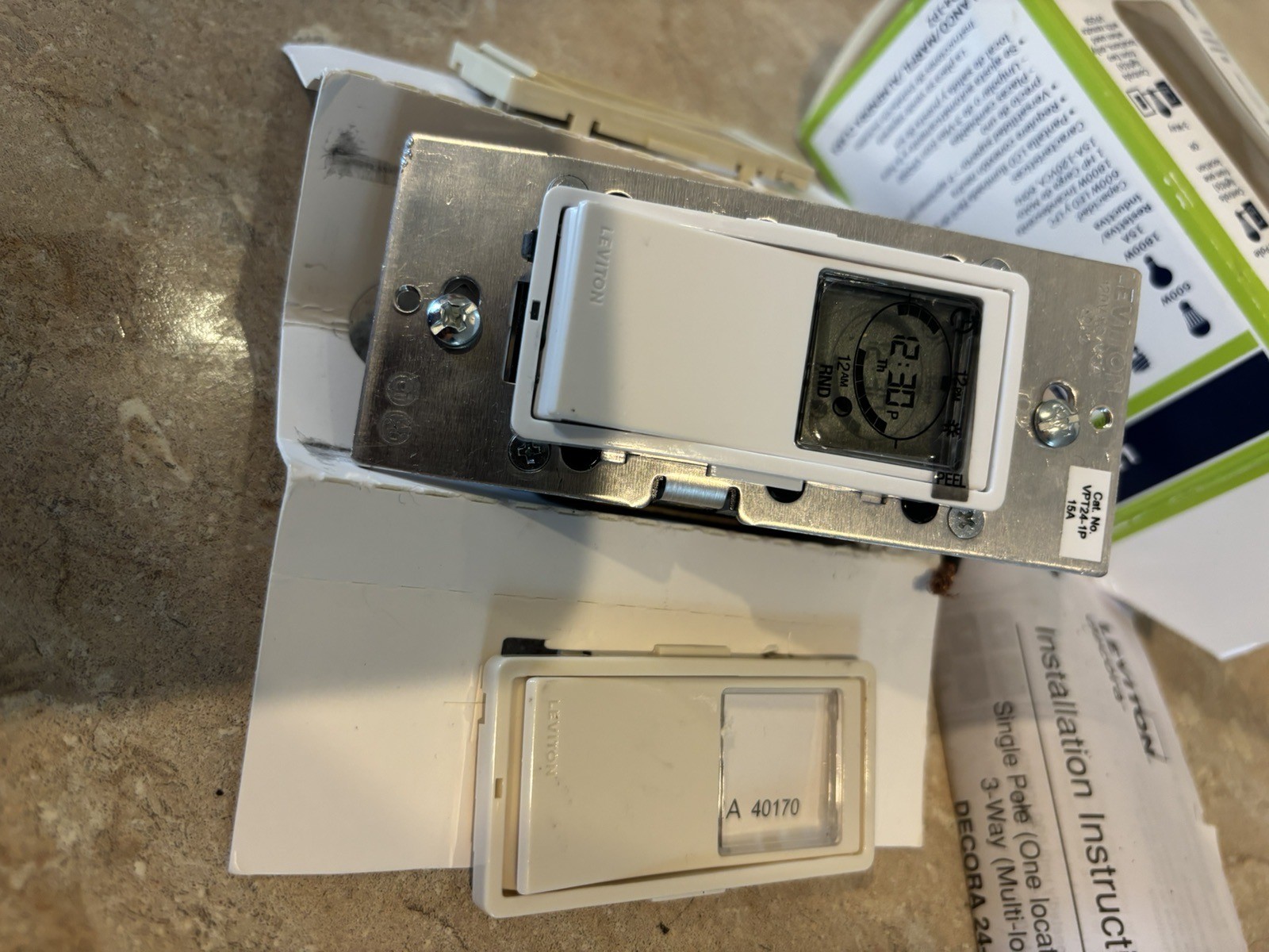 LEVITON VPT24-1PZ Decora 24-Hour Programmable Timer Switch