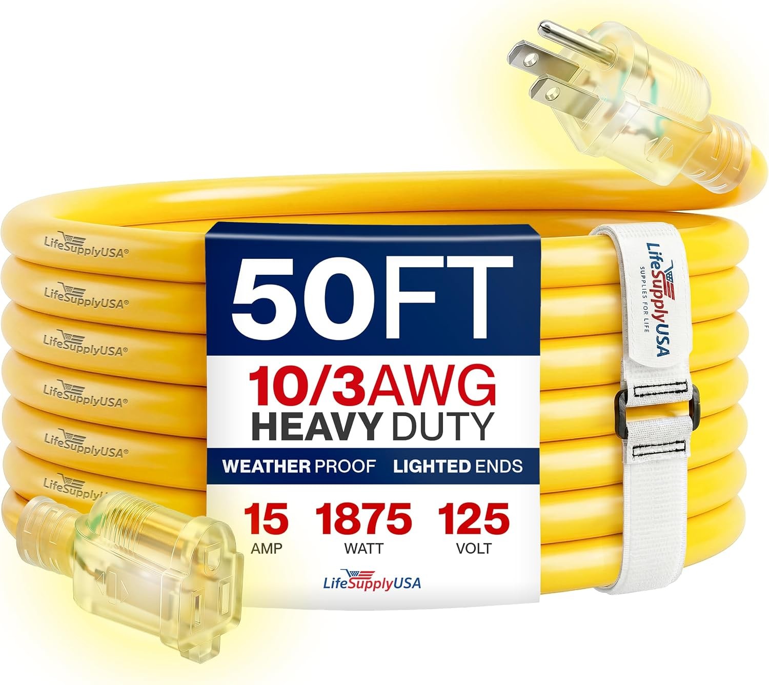 Outdoor/Indoor Extension Cord 10/3 Gauge Ultra Heavy Duty 3 Prong SJTW