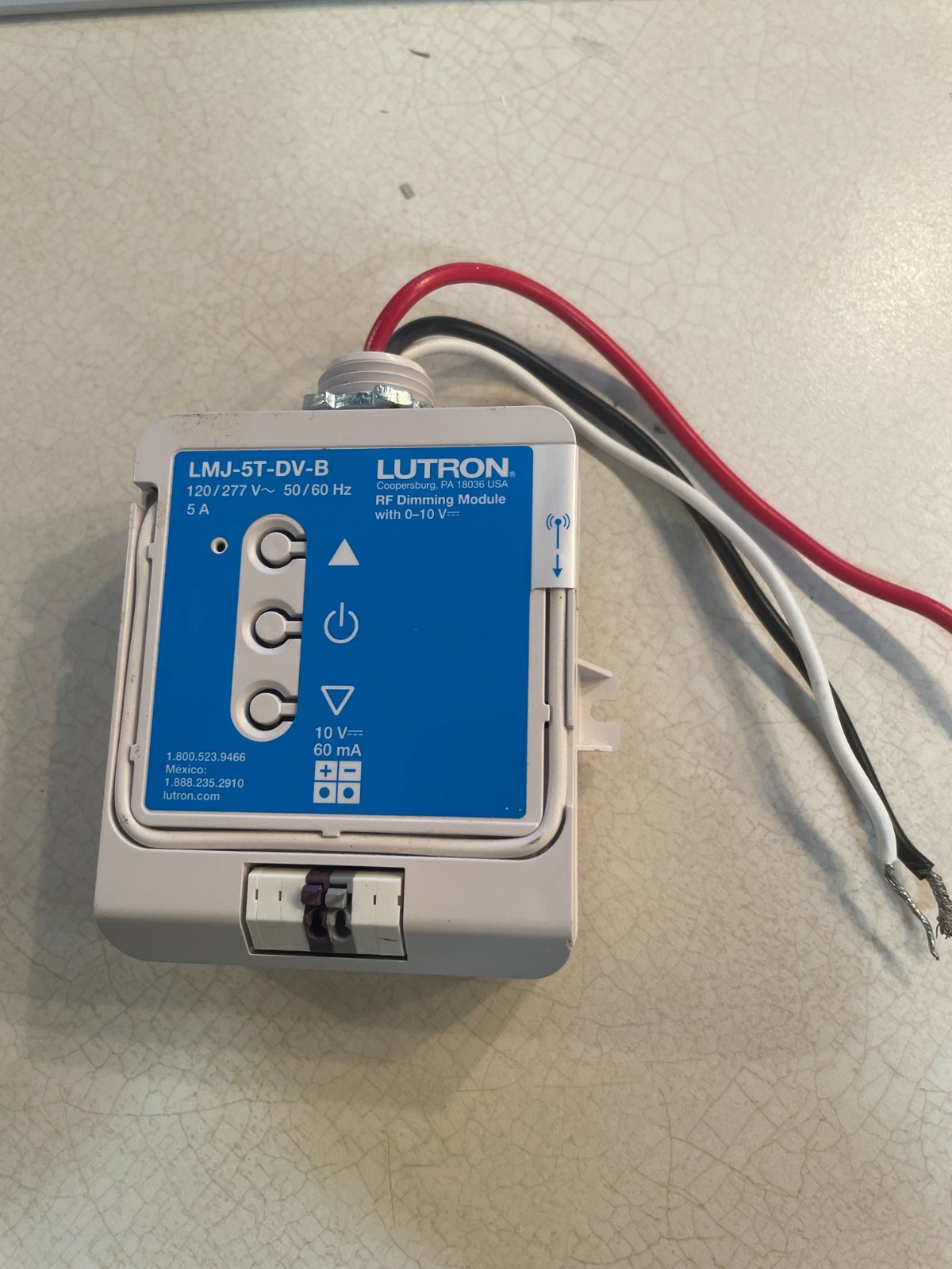 Lutron LMJ-5T-DV-B RF Dimming Module WITH 0-10 V