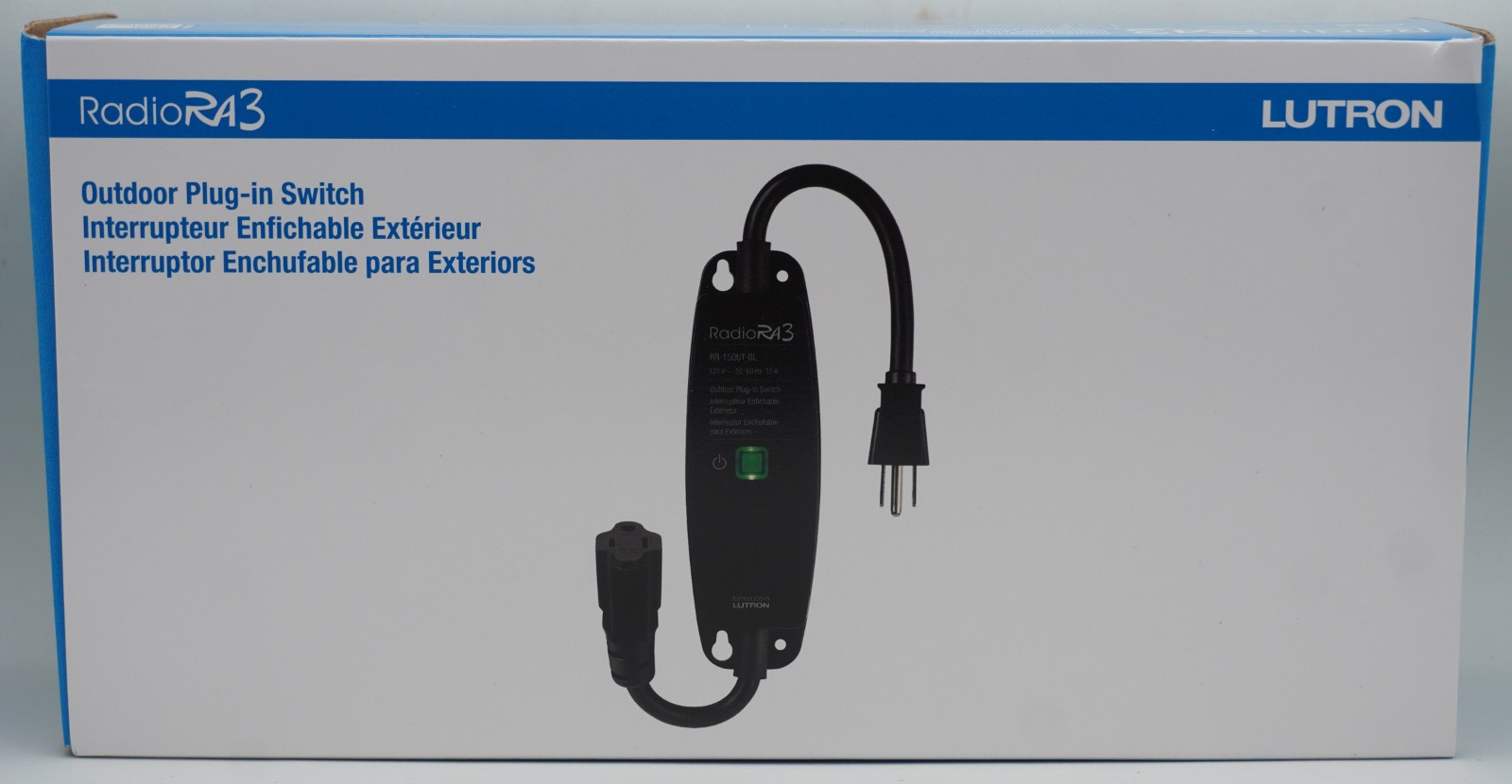 Lutron RR-15OUT-BL Radio RA3 Outdoor Plug-in Switch 120v