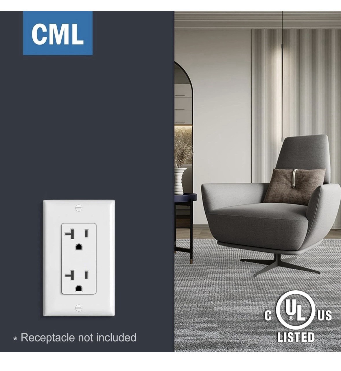 CML Decorator Wall Plates, 50 Pack Electrical 1-Gang 50 Pack, Gloss White