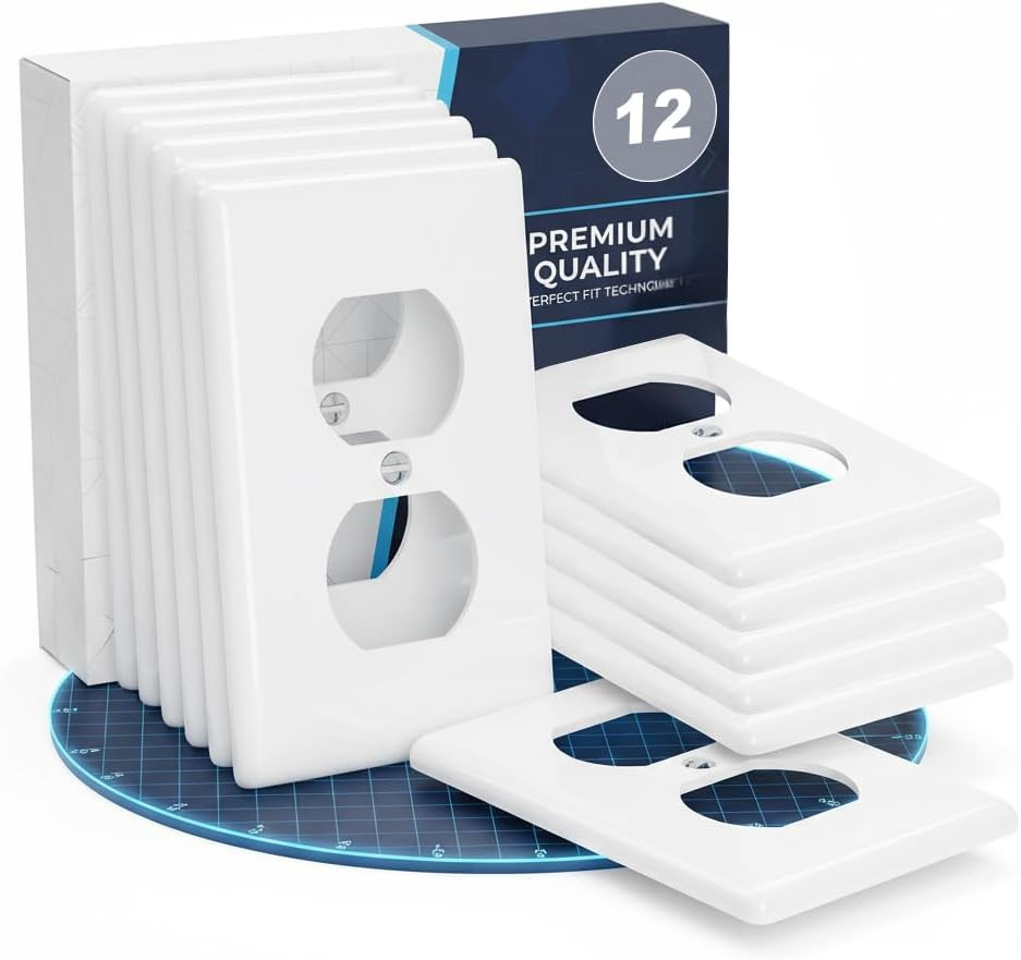 Duplex Receptacle Outlet Wall Plate 4.5″ X 2.75″ Standard Size 12 Pack