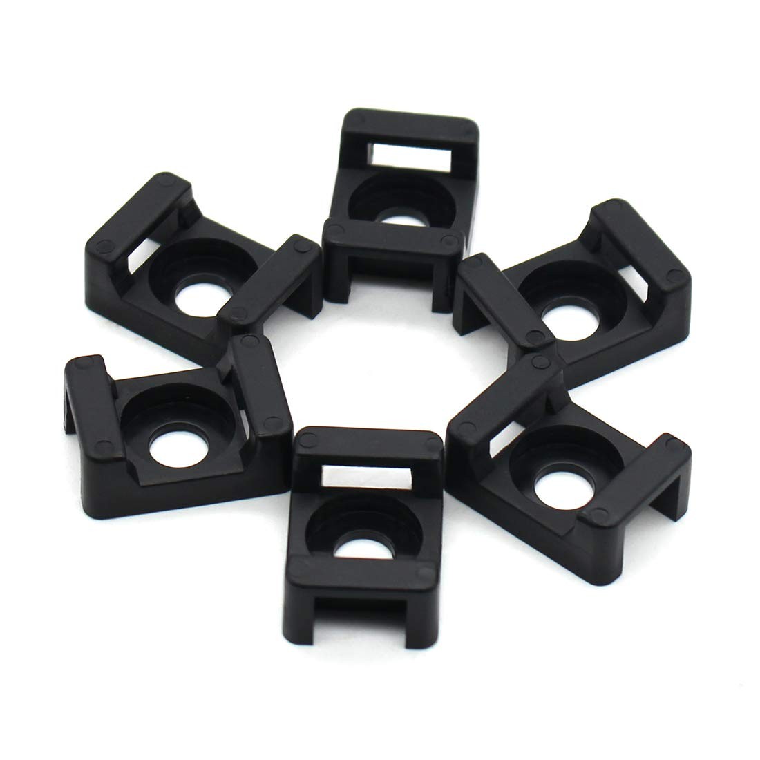 100Pcs Cable Tie Mount Base, 9mm Black(100 of Pack), Pack)