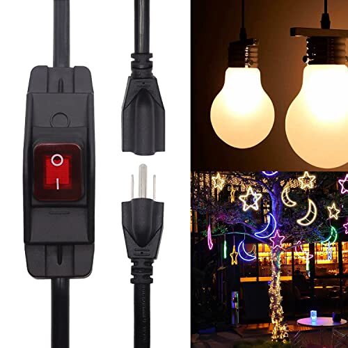 3 Prong Extension Cord with On/Off Switch Waterproof 14AWG Heavy Duty Power