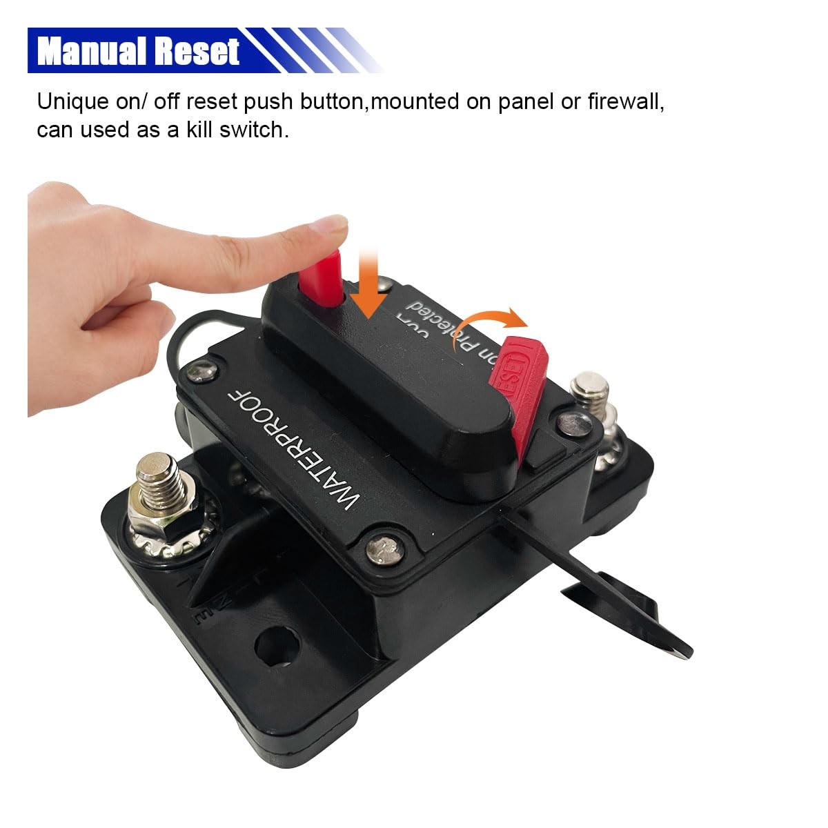60Amp Circuit Breaker, DC 12V-48V Waterproof Inline Fuse with Manual Reset…