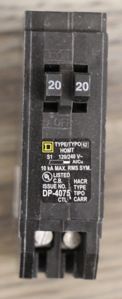 Square D HOMT2020 20A Twin 1 Pole Tandem Circuit Breaker QTY 10