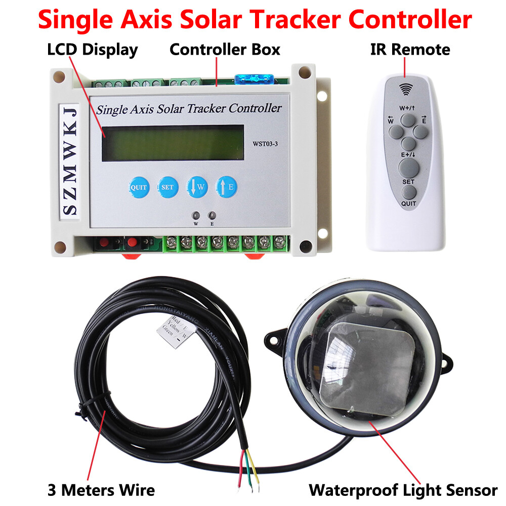 Single/Dual Axis Solar Tracker LCD Controller W/ Relay Extension Module Kits AT