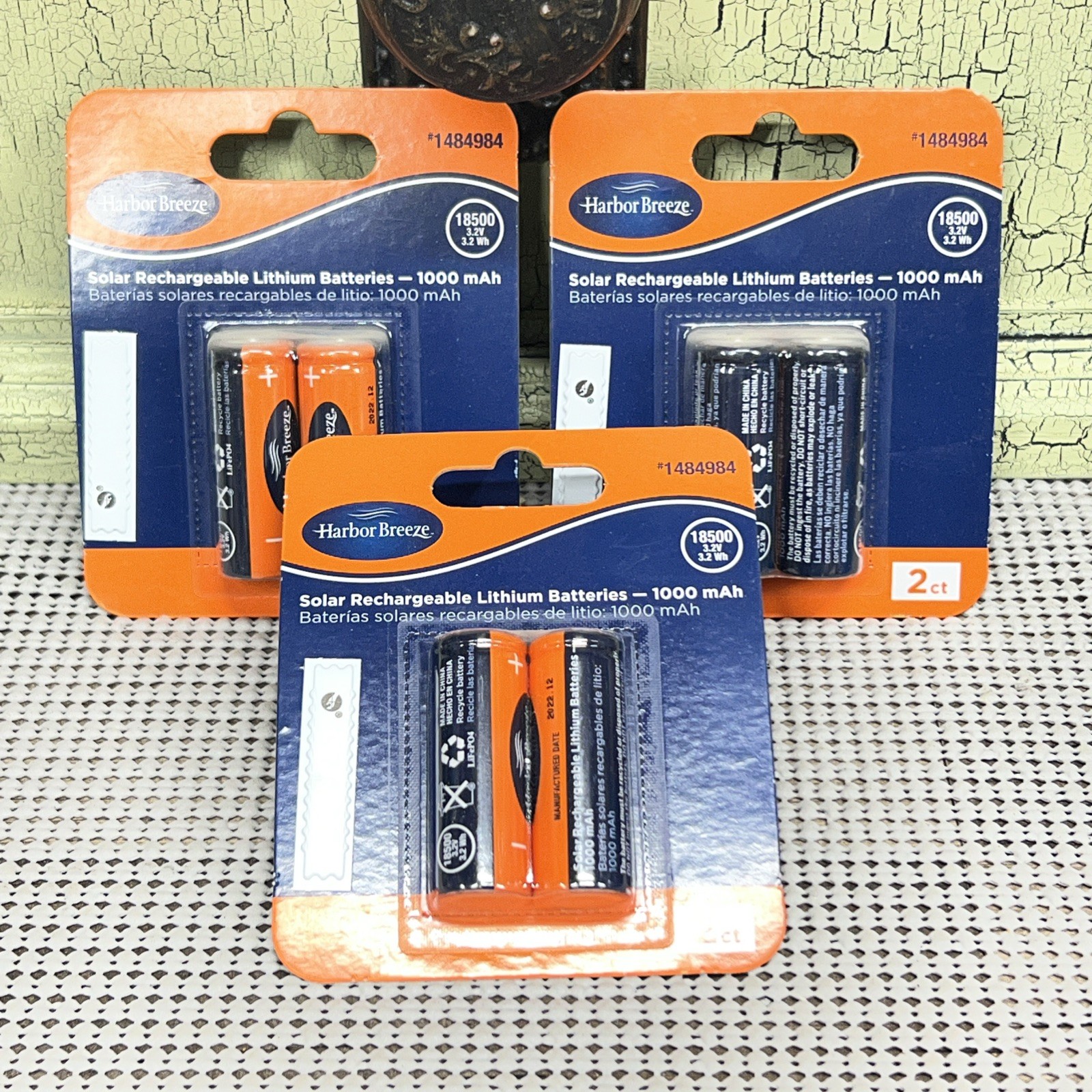 3x2pkPortfolio Landscape Rechargeable Solar Battery 18500 Lithium 3.2V 1000 mAH