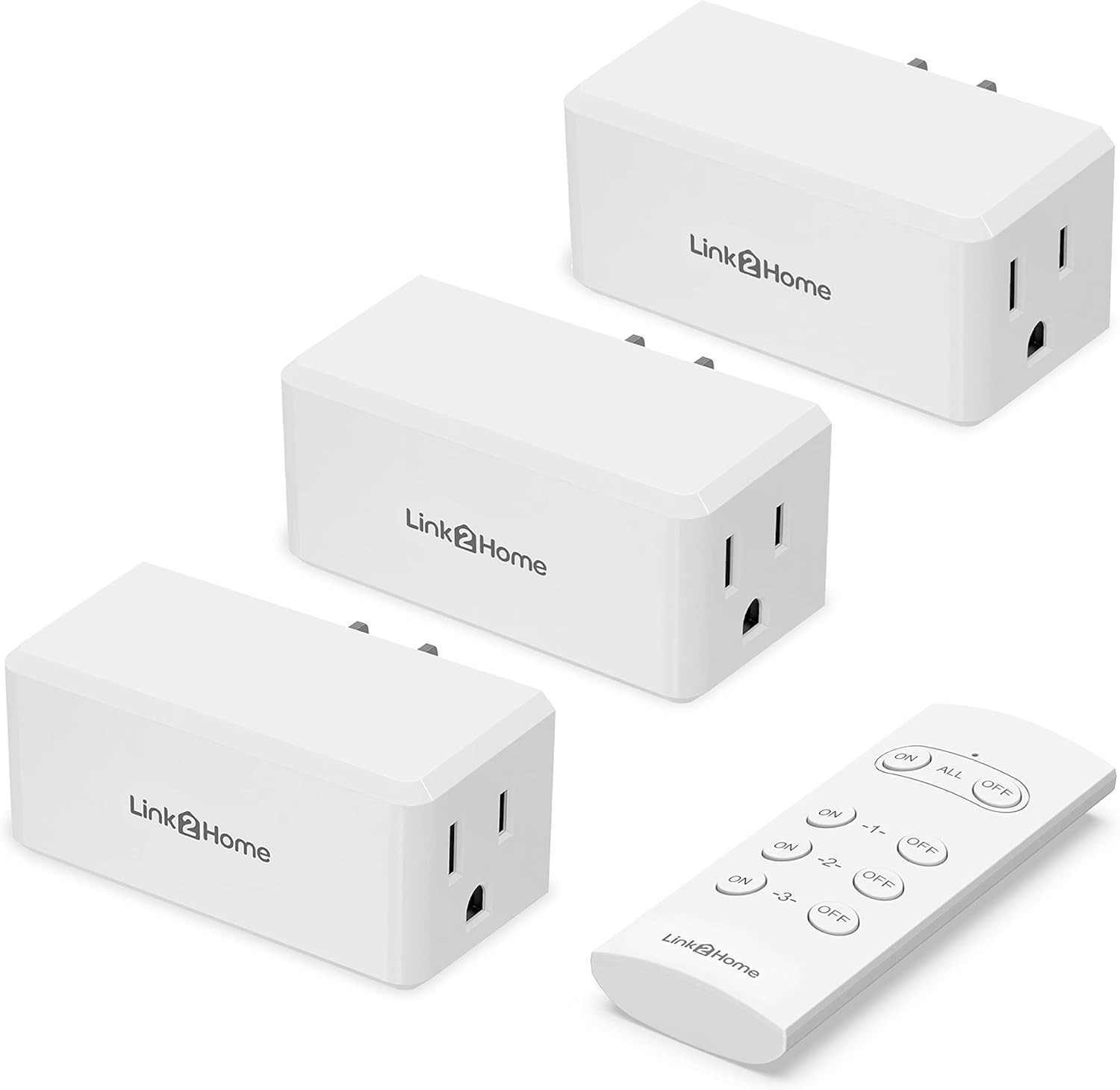 Wireless Remote-Control Outlet, 3 Outlets, 1 Remote, White | 100 Ft Operating Ra