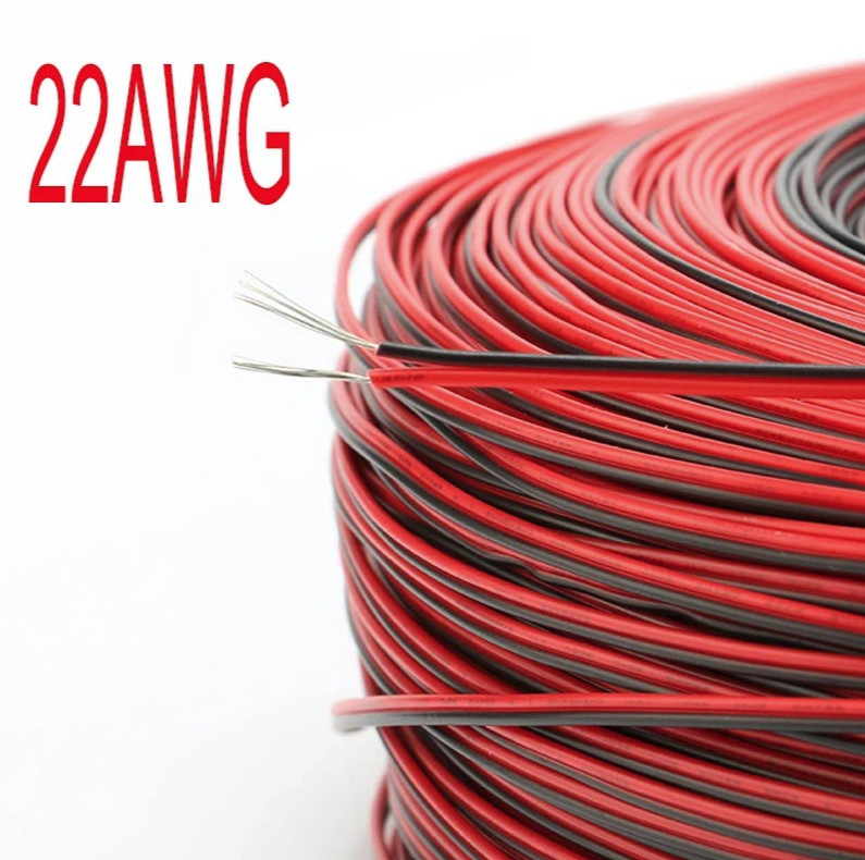 2Pin Copper Wire 18/20/22/24/26AWG Red Black PVC Cable for LED Extension – NEW