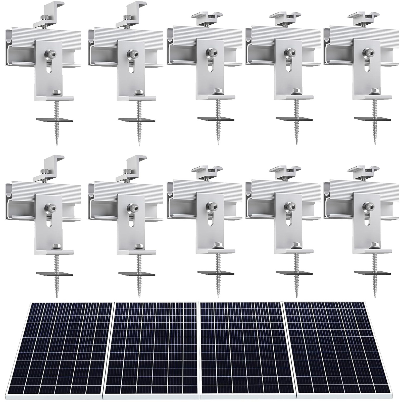 Adjustable Roof Solar Panel Mounting Brackets Kit System for 1-4PCS Solar Panels