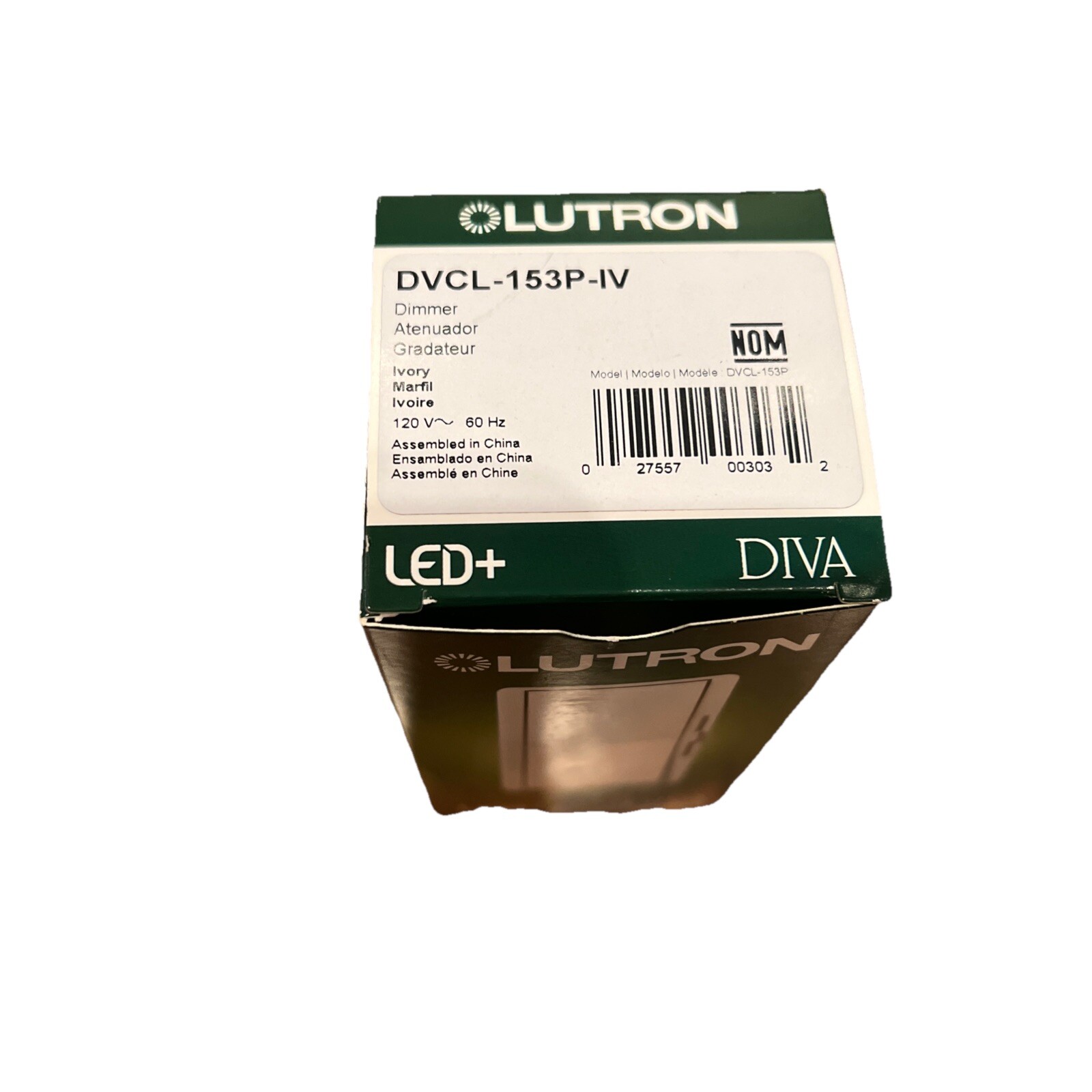 Lutron DVCL-153P-IV Diva Dimmable CFL/LED Dimmer Ivory 120V ~60Hz
